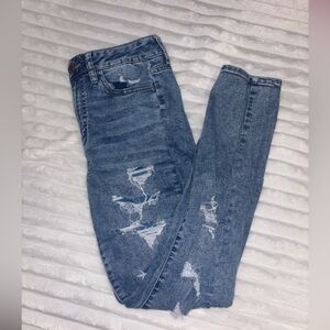 Ripped Washed Skinny Jeans